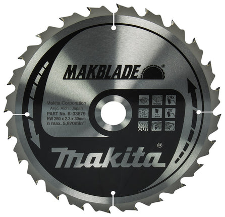 Afbeelding Makita zaagb.hout 260x30x2,3 24t 20g B-33679