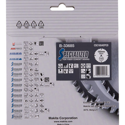 Afbeelding Makita zaagb pcd 165x20x2,3 4t 12g B-33685