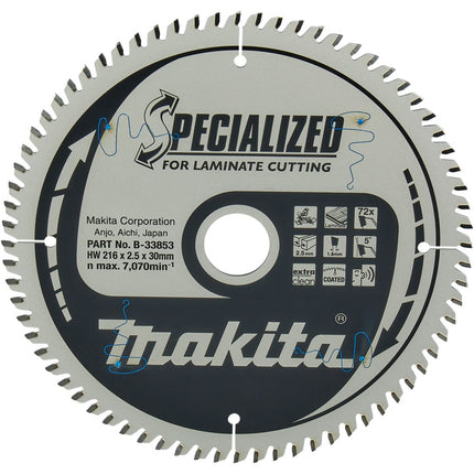 Afbeelding Makita zaagb laminat 216x30x2,5 72t5g B-33853