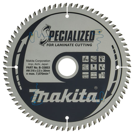 Afbeelding Makita zaagb laminat 216x30x2,5 72t5g B-33853