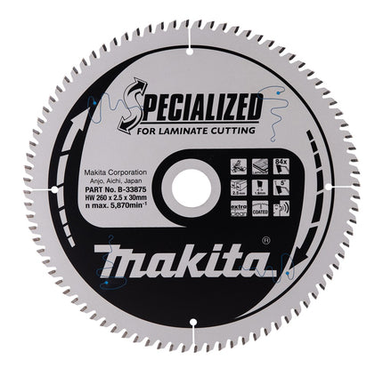 Afbeelding Makita zaagb laminaat260x30x2,5 84t5g B-33875