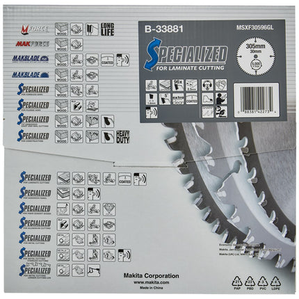 Afbeelding Makita zaagb laminaat305x30x2,5 96t5g B-33881