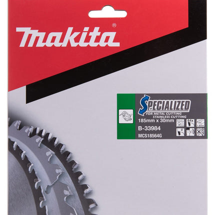 Makita Cirkelzaagblad RVS/Staal 185x30x1,6mm 64T 0G -  B-33984