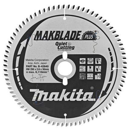 Afbeelding Makita zaagb mdf 250x30x2.6 80t 5g B-42640