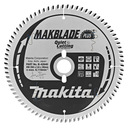 Afbeelding Makita zaagb mdf 250x30x2.6 80t 5g B-42640