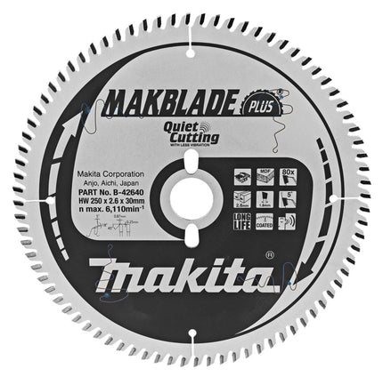 Afbeelding Makita zaagb mdf 250x30x2.6 80t 5g B-42640