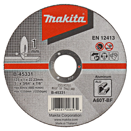 Afbeelding Makita doorslijpschijf 125x1,0mm alu B-45331
