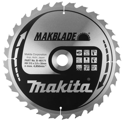 Afbeelding Makita zaagb 315x30x2.8 24t 20g B-46171