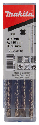 Afbeelding Makita p2s: sds-plus boor 5x110mm10st B-46492-10