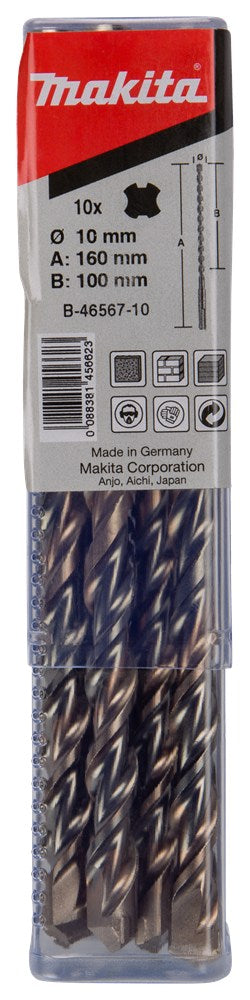Afbeelding Makita p2s:sds-plus boor 10x160mm 10s B-46567-10