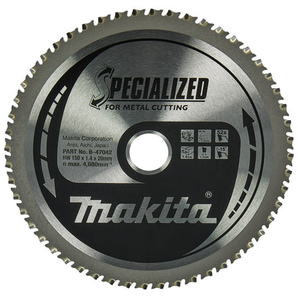 Afbeelding Makita zaagb met. 150x20x1,4 52t 0gr B-47042