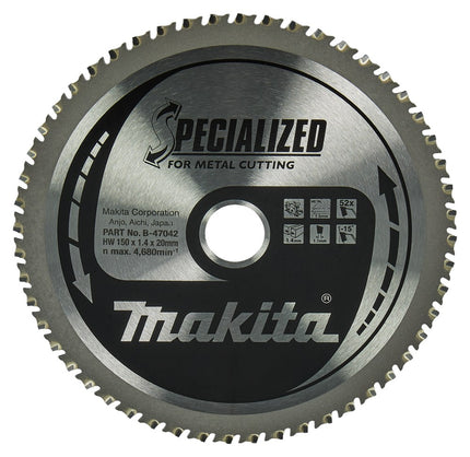 Afbeelding Makita zaagb met. 150x20x1,4 52t 0gr B-47042