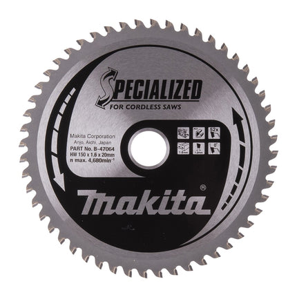 Afbeelding Makita zaagb alu. 150x20x1,6 52t 0gr B-47064