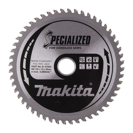 Afbeelding Makita zaagb alu. 150x20x1,6 52t 0gr B-47064