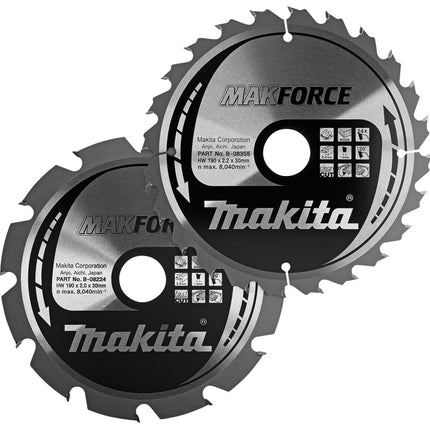 Afbeelding Makita twinpack zaagbl 190mm 12/24t B-49367