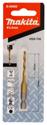 Afbeelding Makita metaalb hss-tin slags 3,3x70mm B-50902