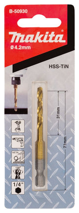 Afbeelding Makita metaalb hss-tin slags 4,2x71mm B-50930