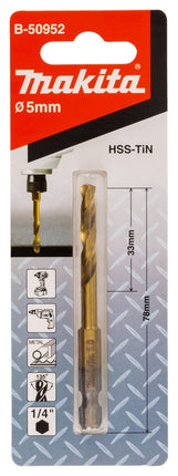 Afbeelding Makita metaalb hss-tin slags 5,0x78mm B-50952