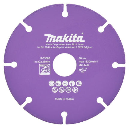 Afbeelding Makita doorslijps. diam 115x1,3mm met B-53687