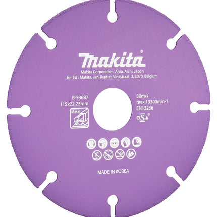 Afbeelding Makita doorslijps. diam 115x1,3mm met B-53687