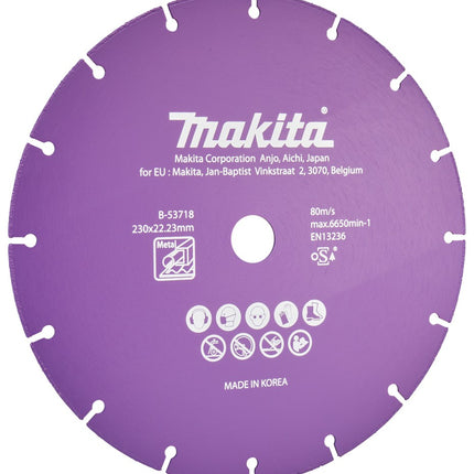 Afbeelding Makita doorslijps. diam 230x1,3mm met B-53718