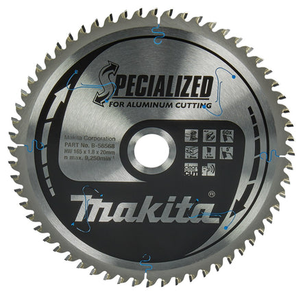 Afbeelding Makita hm zaagb 165x20 60t alu B-56568