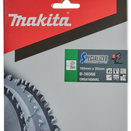 Afbeelding Makita hm zaagb 165x20 60t alu B-56568