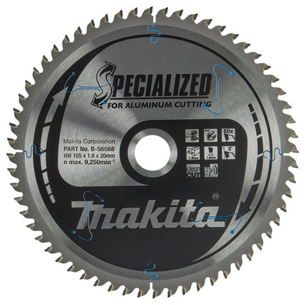 Afbeelding Makita hm zaagb 165x20 60t alu B-56568