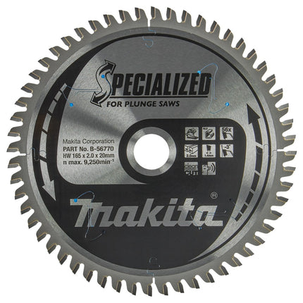 Afbeelding Makita zaagb alum 165x20x2 56t B-56770