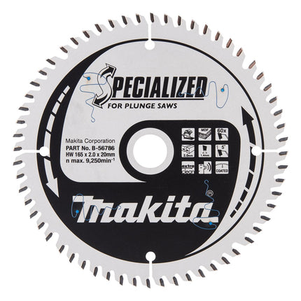 Afbeelding Makita zaagb mdf 165x20x2 60t B-56786