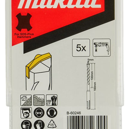 Afbeelding Makita sds hamerboor 5x160 5stk B-60246
