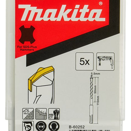 Afbeelding Makita sds hamerboor 5,5x110 5stk B-60252
