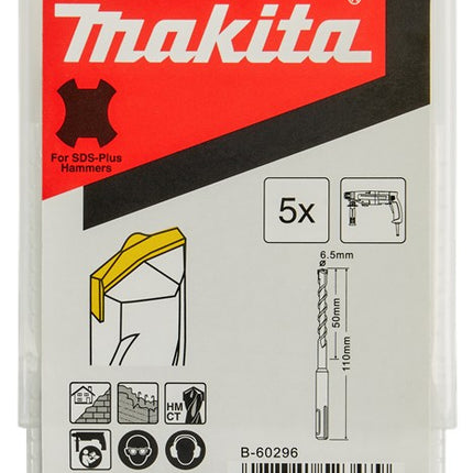 Afbeelding Makita sds hamerboor 6,5x110 5stk B-60296