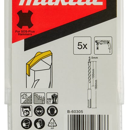 Afbeelding Makita sds hamerboor 6,5x160 5stk B-60305