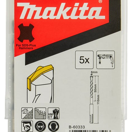 Afbeelding Makita sds hamerboor 8x110 5stk B-60333