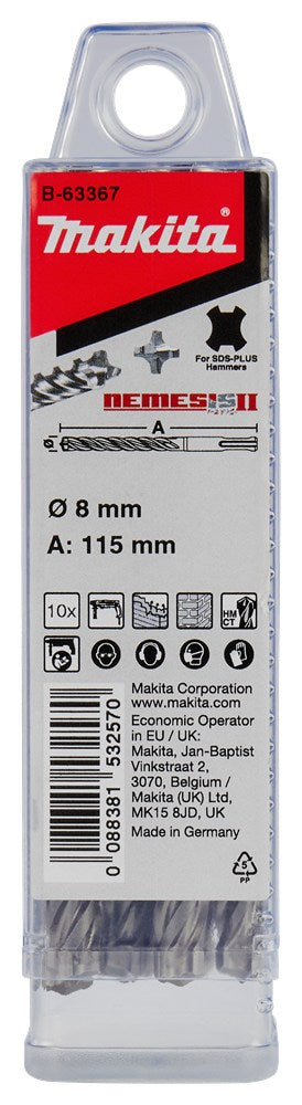 Afbeelding Makita p4s:sds-plus boor 8x115mm 10st B-63367