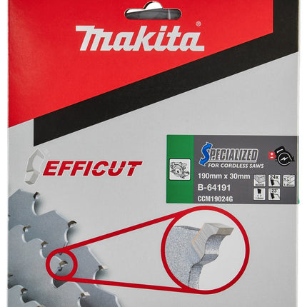 Afbeelding Makita zaagb hout 190x30x1,5 24t B-64191