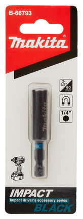 Afbeelding Makita bithouder magn 1/4 60mm impblk B-66793