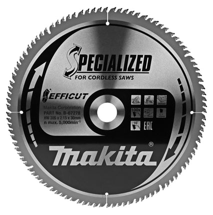 Afbeelding Makita zaagb.hout 305x30 100t ffcut B-67278