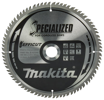 Afbeelding Makita zaagb.hout 260x30 80t ffcut B-67290