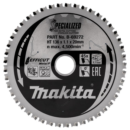 Afbeelding Makita zaagb ffcut 136x20x1,1 45t 0g B-69272