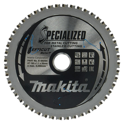 Afbeelding Makita zaagb ffcut 150x20x1,1 48t 0g B-69294