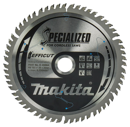 Afbeelding Makita zaagb efficut 165x20x1,85 60t B-69864