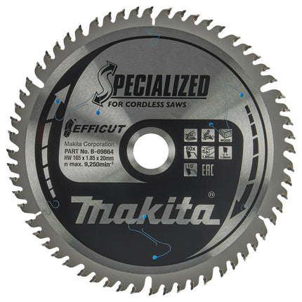 Afbeelding Makita zaagb efficut 165x20x1,85 60t B-69864