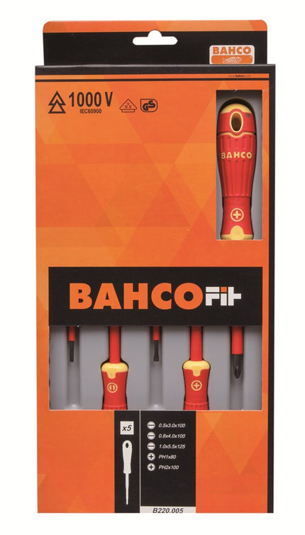 Afbeelding BAHCO geisoleerde schroevendraaier set 5 delig slot/ph B220.005