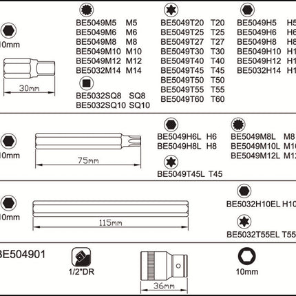 Afbeelding BAHCO bitset BE5032