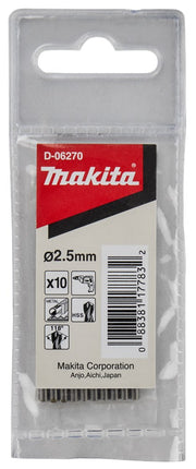 Afbeelding Makita metaalboor hss 2,5x57mm 10pcs D-06270