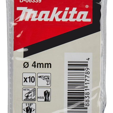 Afbeelding Makita metaalboor hss 4,0x75mm 10pcs D-06339
