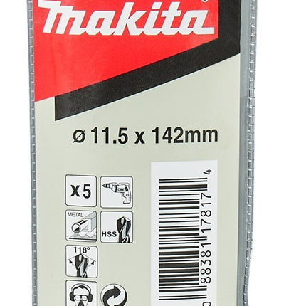 Afbeelding Makita metaalboor hss-g 11,5x142 5st D-06616