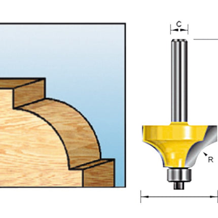Afbeelding Makita kwartrondfrees lag. hm r2 s6 D-09503